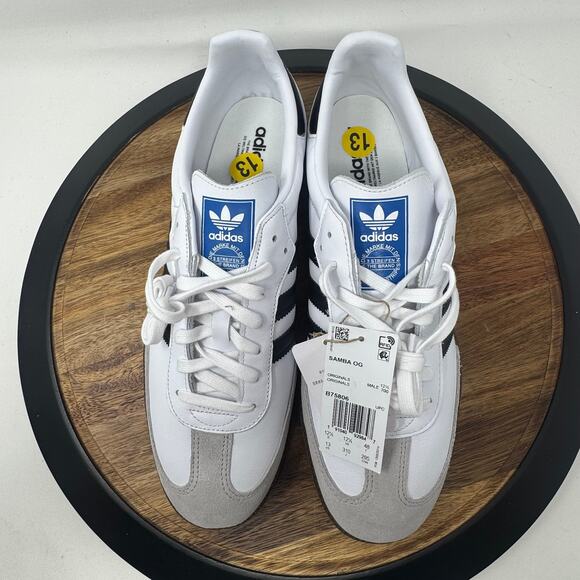 Adidas Samba OG Classic Shoe White Black Gum Men's Size 13 NWT No Box - Picture 7 of 10